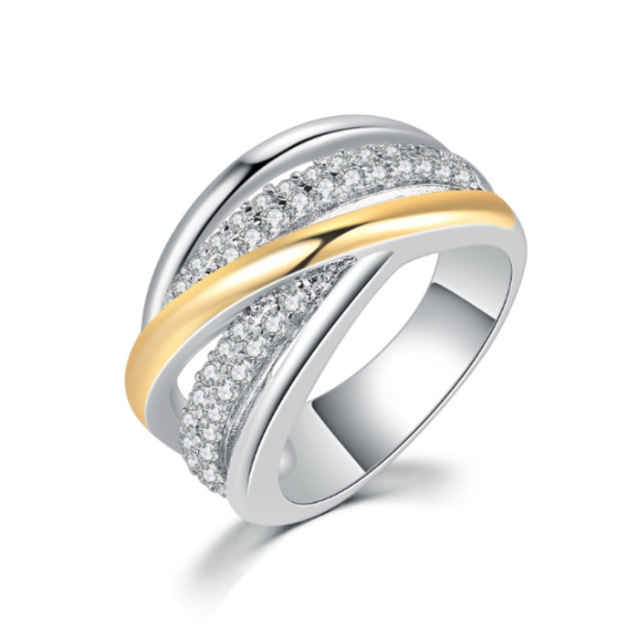 Obrázok pre Swarovski e. prsteň Ritz, dvojfarebný se4367
