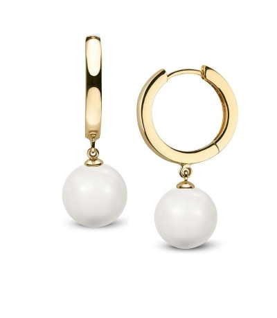 Obrázok pre Swarovski e. náušnice kruhy Maracas biele perly