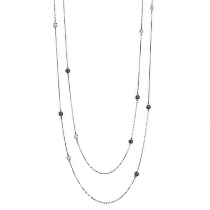 Obrázok pre Swarovski e. extra dlhý náhrdelník Pure Lines, čierny sen6008
