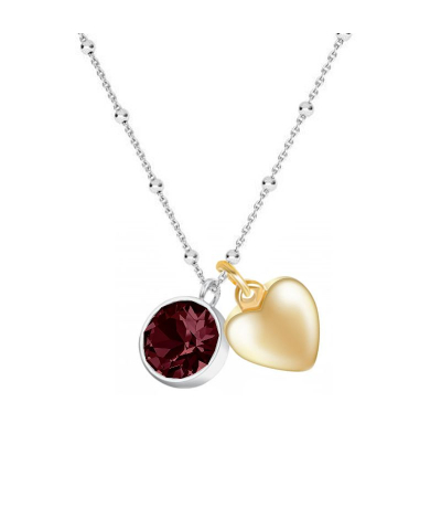 Obrázok pre Swarovski e. náhrdelník so srdcom All you need, bordový