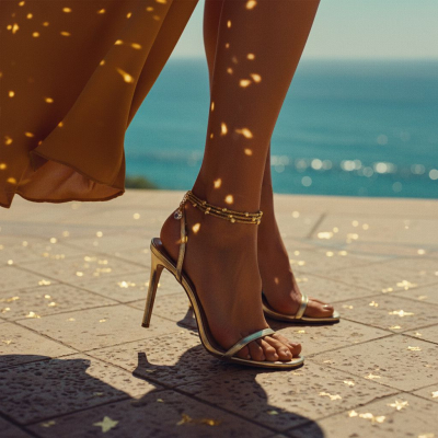 Obrázok pre Trojradová zlatá retiazka na nohu so slzou Swarovski, Lush Steps sel121