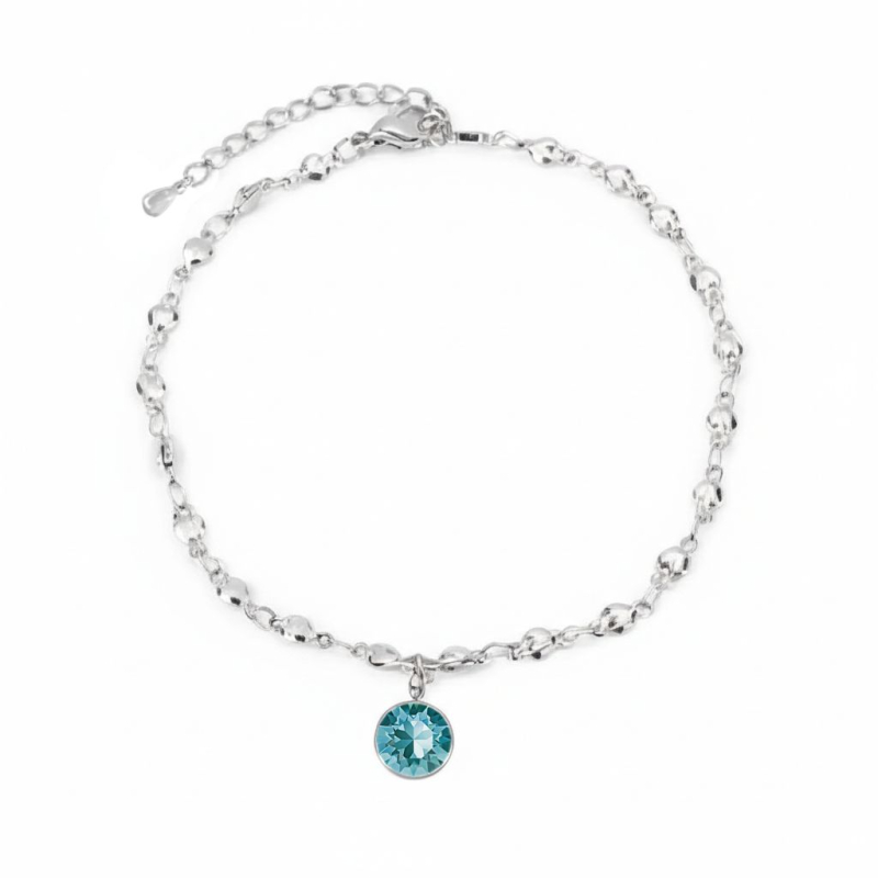 Obrázok pre Swarovski e. ocelová retiazka na nohu Love Story tyrkysová sel133