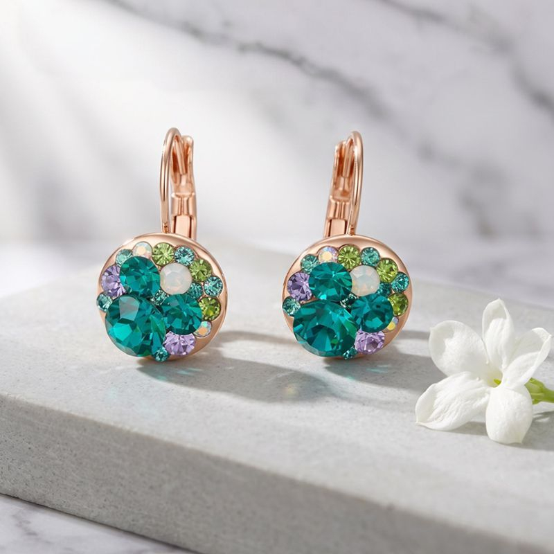 swarovski tyrkisové náušnice visiace