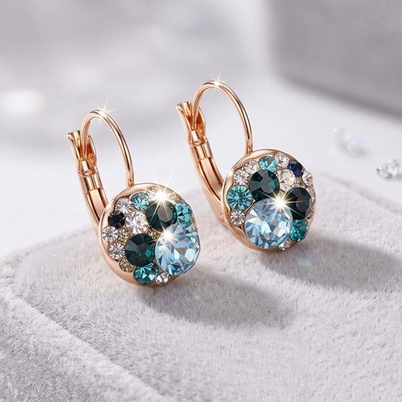 Dámske modré náušnice swarovski