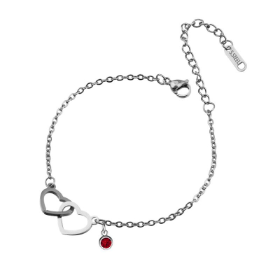 Obrázok pre Swarovski e. náramok Heart by Heart, spojené srdcia