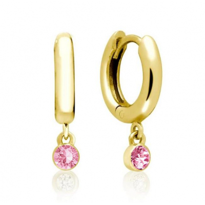 zlaté swarovski kruhy ružové