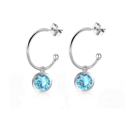 Obrázok pre Swarovski e. náušnice kruhy Energy modré see1443