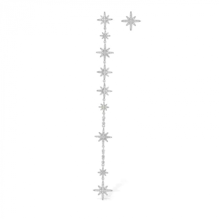 Obrázok pre Swarovski e. dizajnové, asymetrické náušnice Falling star see3717