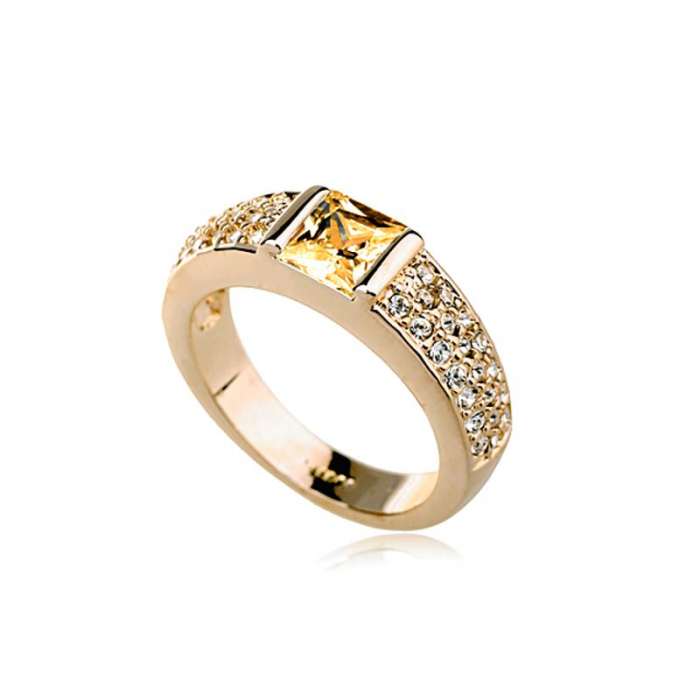 Obrázok pre Swarovski e. prsteň Supreme, zlatý kryštál se4353