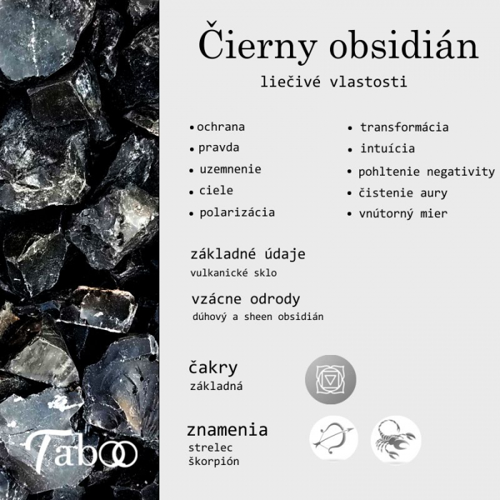 Obrázok pre Taboo náramok Feng Shui, obsidián