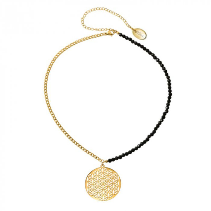 Obrázok pre Taboo náhrdelník Kvet života Spinel čierny tb705