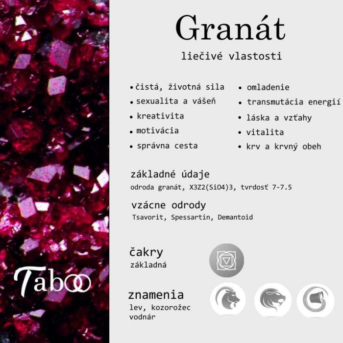 Obrázok pre Taboo náramok na nohu Kvet života Granát tb715