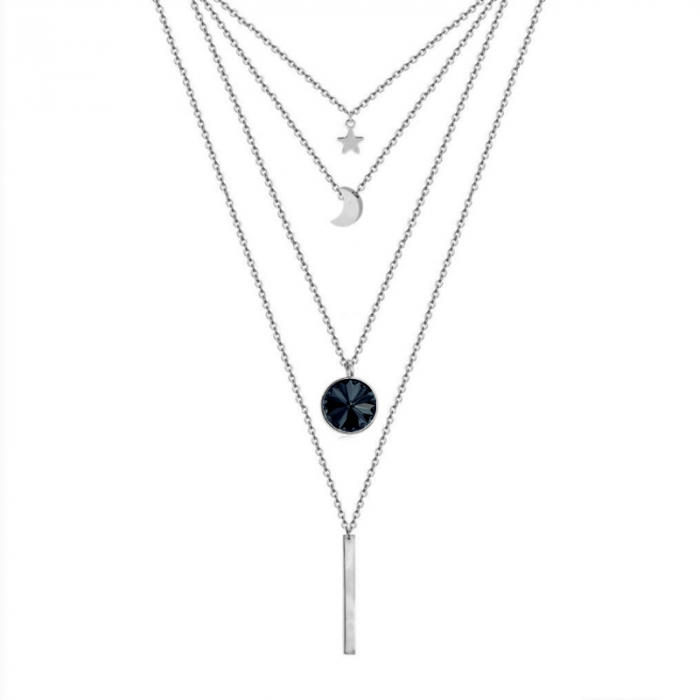Obrázok pre Swarovski e. štvorradový náhrdelník Moonlight Lady, čierny sen6169