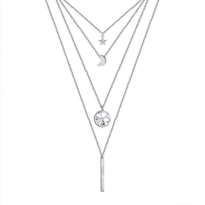 Obrázok pre Swarovski e. štvorradový náhrdelník Moonlight Lady, biely sen6170