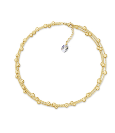 zlatá retiazka na nohu swarovski