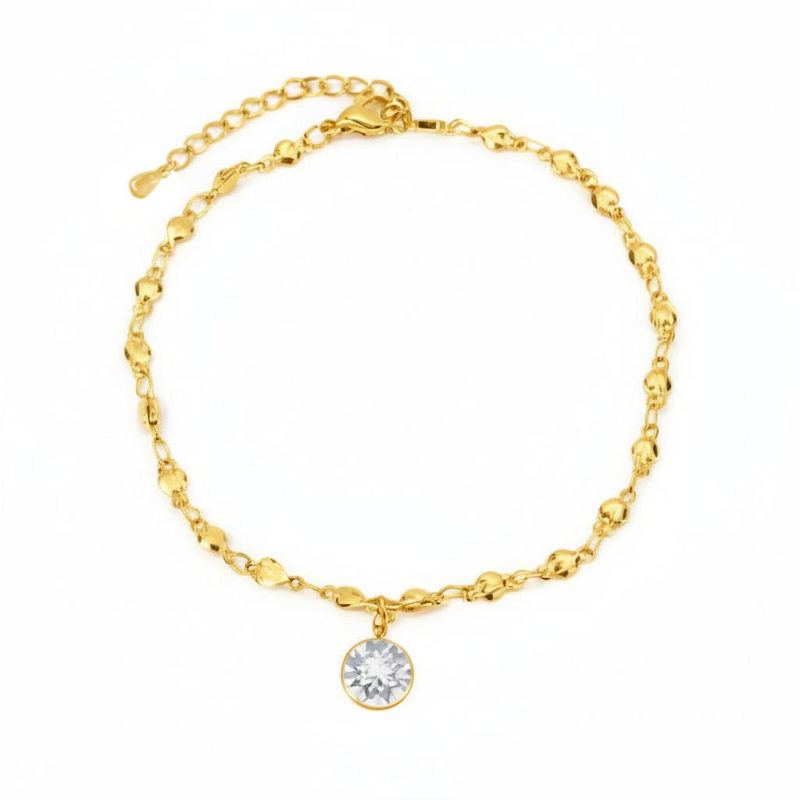 Swarovski e. zlatá retiazka na nohu Love Story biela sel130 Obrázok pre Swarovski e. zlatá retiazka na nohu Love Story biela sel130