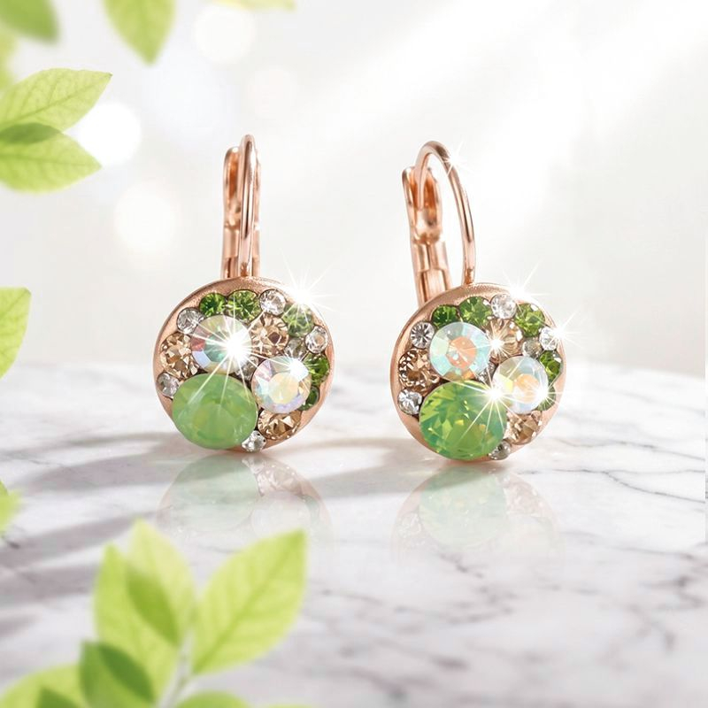 zelené dámske náušnice swarovski
