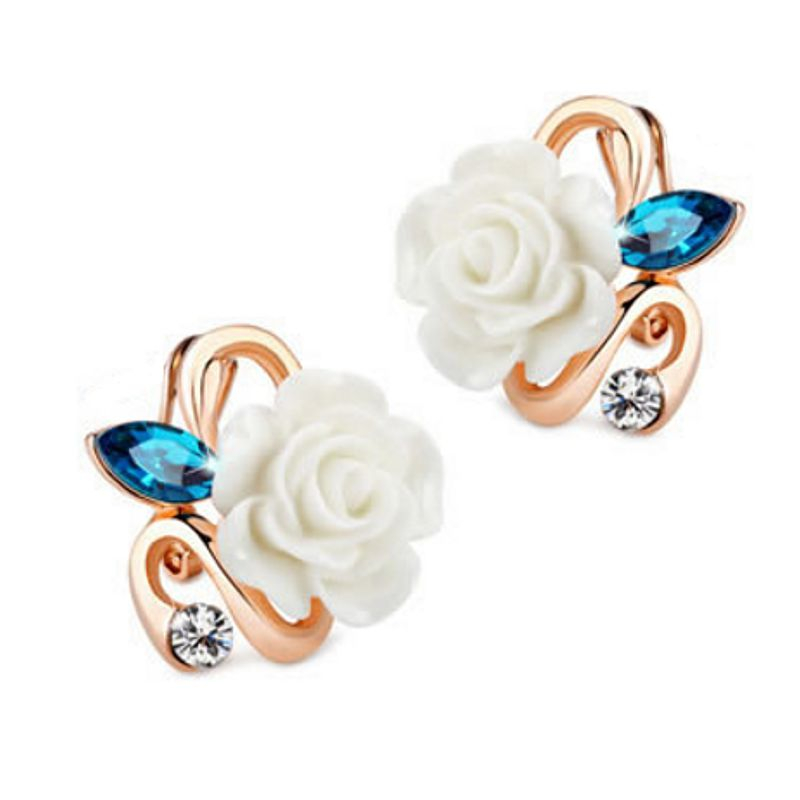 Obrázok pre Swarovski e. dámske klipsy Rose Glow, ruže see2300