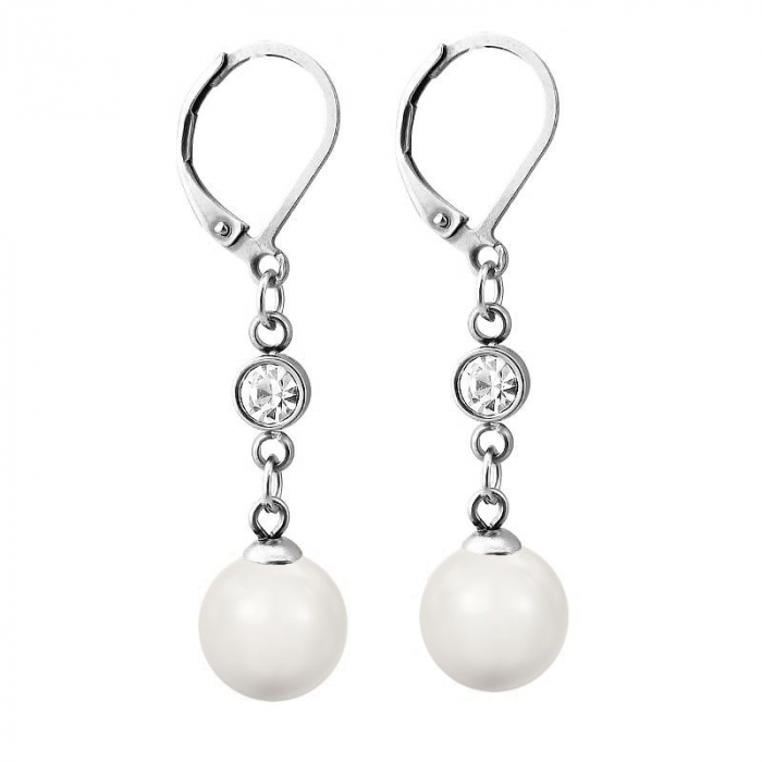 Obrázok pre Swarovski e. náušnice Aruba biele perly