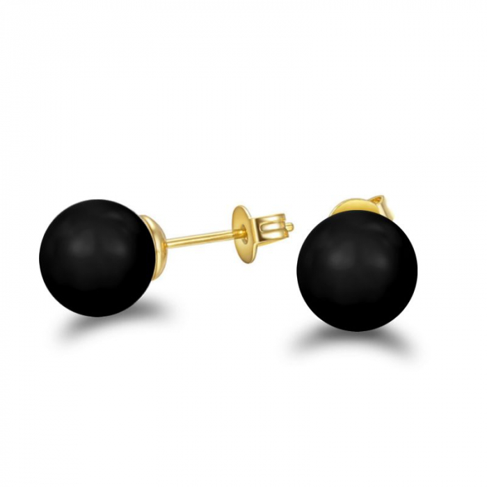 Obrázok pre Swarovski e. náušnice s čiernymi perlami Golden Dawn  3447