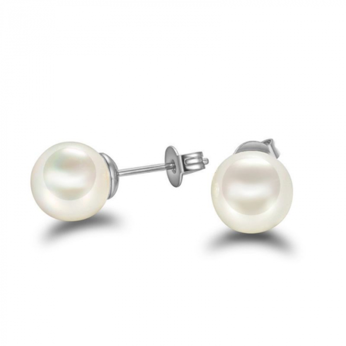 Obrázok pre Swarovski e. náušnice s bielymi perlami Golden Dawn 3450
