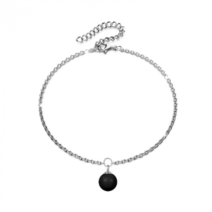 Obrázok pre Swarovski e. minimalistický náramok s čiernou perlou Nutcracker 2691