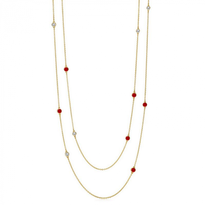 Obrázok pre Swarovski e. dlhý náhrdelník Pure Lines, červený