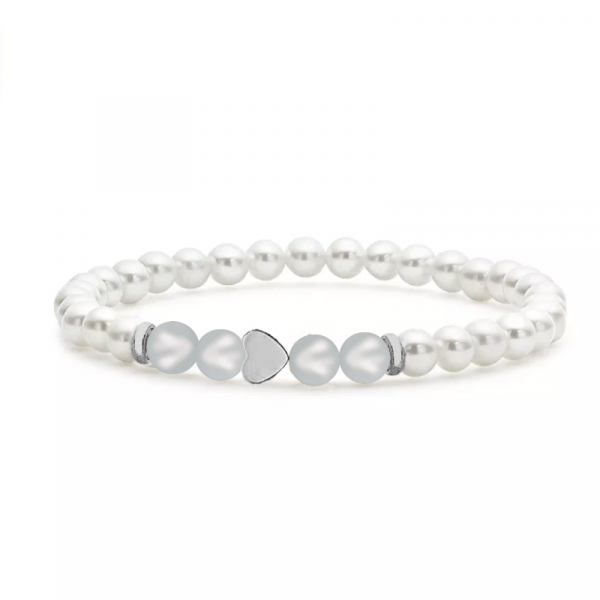 Obrázok pre Swarovski e. perlový náramok Pearl Desire so srdcom seb6004