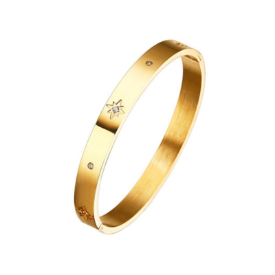 zlatý pevný náramok