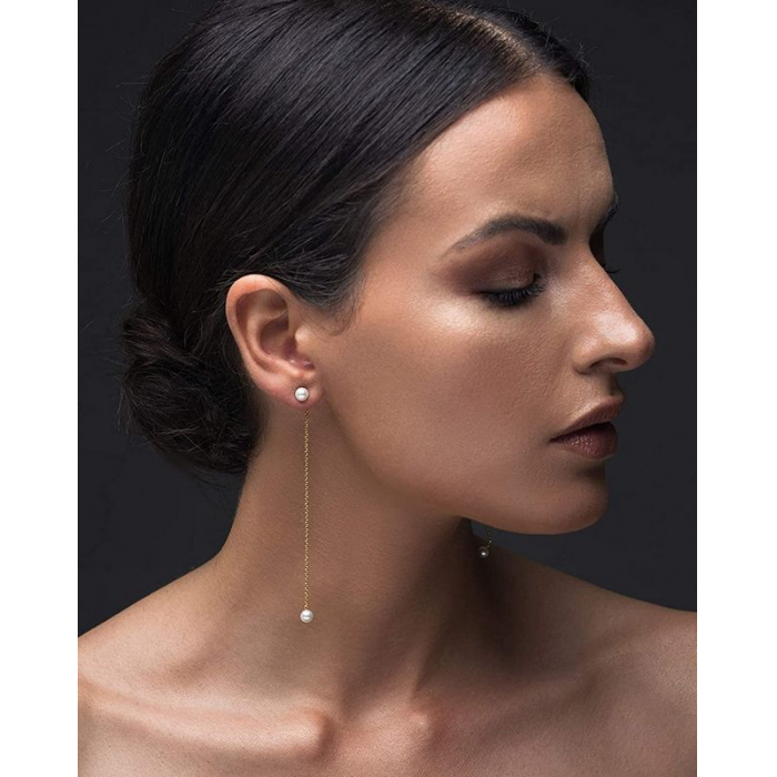 Obrázok pre Swarovski e. dlhé náušnice s perlami Adagio, zlaté see3470