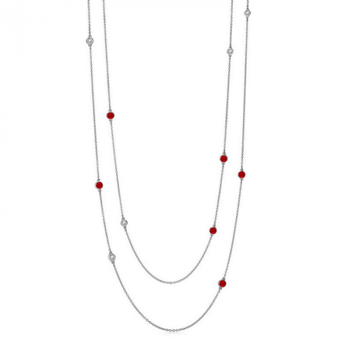 Obrázok pre Swarovski e. extra dlhý náhrdelník Pure Lines, červený sen6007