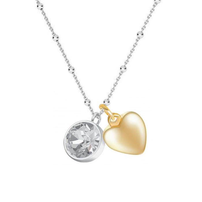 Obrázok pre Swarovski e. náhrdelník so srdcom All you need, biely