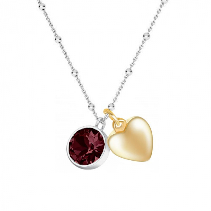 Obrázok pre Swarovski e. náhrdelník so srdcom All you need, bordový