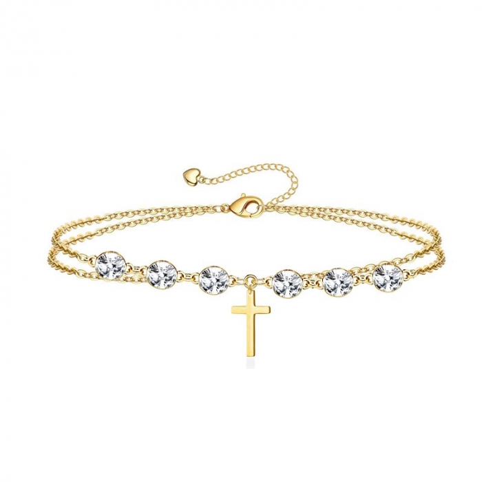 Obrázok pre Swarovski e. náramok s krížikom Have Faith, biely seb5885