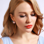 Obrázok pre Swarovski e. dámske klipsy Rose Glow, ruže see2300