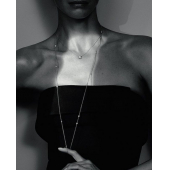 Obrázok pre Swarovski e. extra dlhý náhrdelník Pure Lines, čierny sen6008